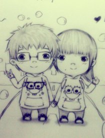 为心爱的女孩画一张画